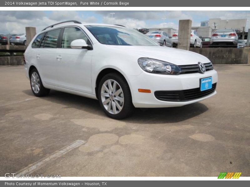 Pure White / Cornsilk Beige 2014 Volkswagen Jetta TDI SportWagen