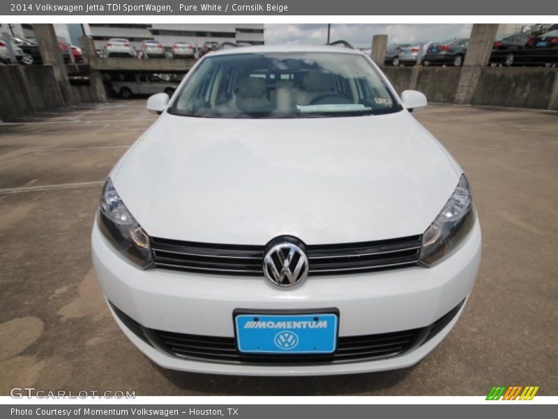 Pure White / Cornsilk Beige 2014 Volkswagen Jetta TDI SportWagen