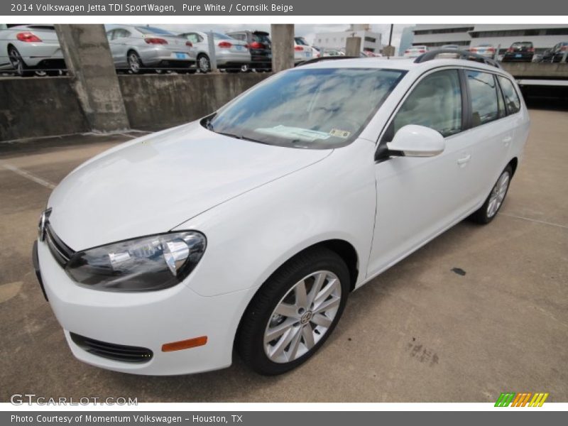 Pure White / Cornsilk Beige 2014 Volkswagen Jetta TDI SportWagen