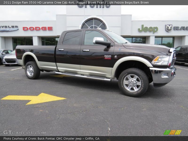 Rugged Brown Pearl / Light Pebble Beige/Bark Brown 2011 Dodge Ram 3500 HD Laramie Crew Cab 4x4