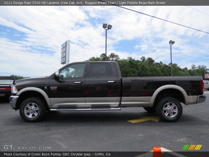 Rugged Brown Pearl / Light Pebble Beige/Bark Brown 2011 Dodge Ram 3500 HD Laramie Crew Cab 4x4