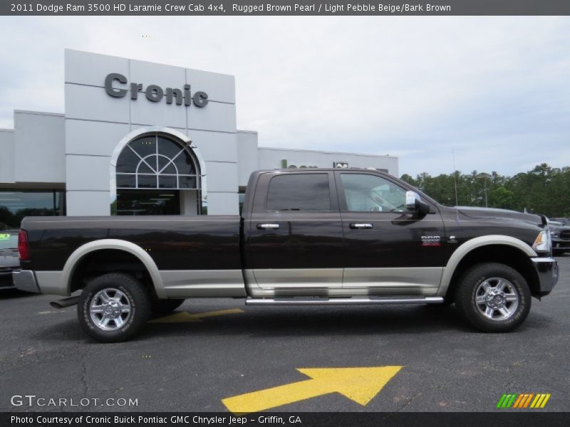 Rugged Brown Pearl / Light Pebble Beige/Bark Brown 2011 Dodge Ram 3500 HD Laramie Crew Cab 4x4