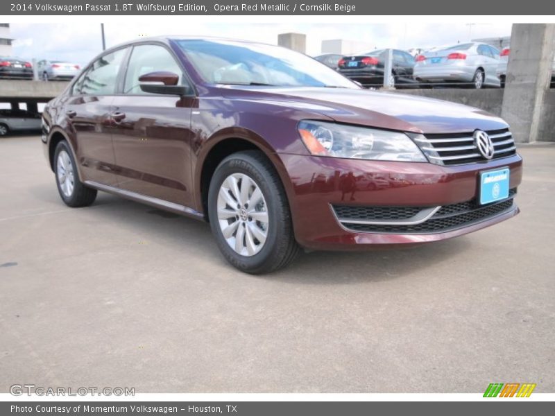Opera Red Metallic / Cornsilk Beige 2014 Volkswagen Passat 1.8T Wolfsburg Edition