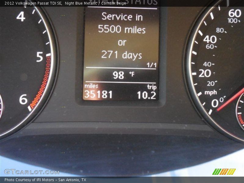 Night Blue Metallic / Cornsilk Beige 2012 Volkswagen Passat TDI SE