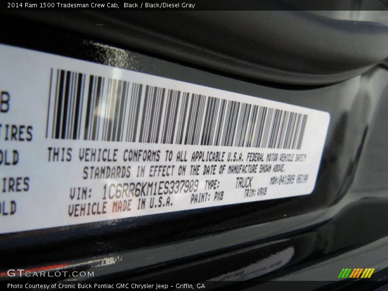 Black / Black/Diesel Gray 2014 Ram 1500 Tradesman Crew Cab