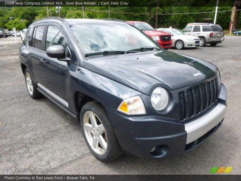 Steel Blue Metallic / Dark Slate Gray 2008 Jeep Compass Limited 4x4