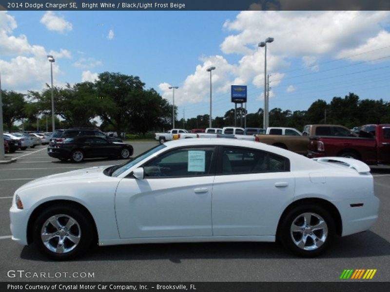Bright White / Black/Light Frost Beige 2014 Dodge Charger SE