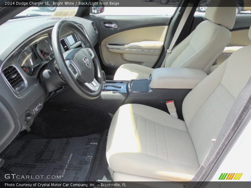 Bright White / Black/Light Frost Beige 2014 Dodge Charger SE
