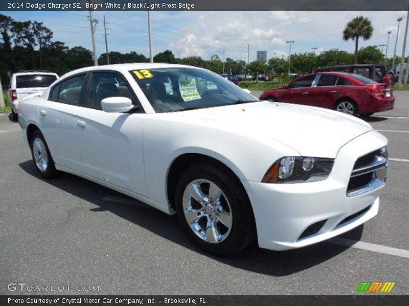 Bright White / Black/Light Frost Beige 2014 Dodge Charger SE