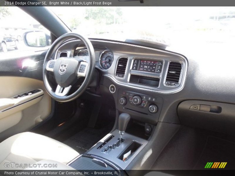 Bright White / Black/Light Frost Beige 2014 Dodge Charger SE