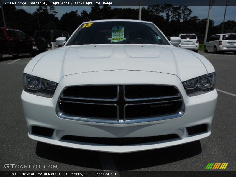 Bright White / Black/Light Frost Beige 2014 Dodge Charger SE