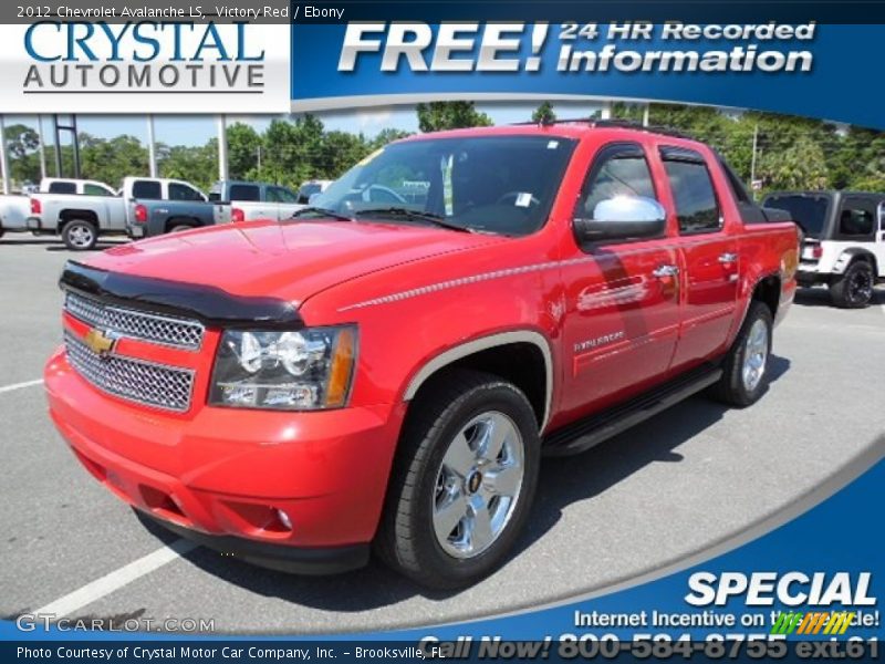 Victory Red / Ebony 2012 Chevrolet Avalanche LS