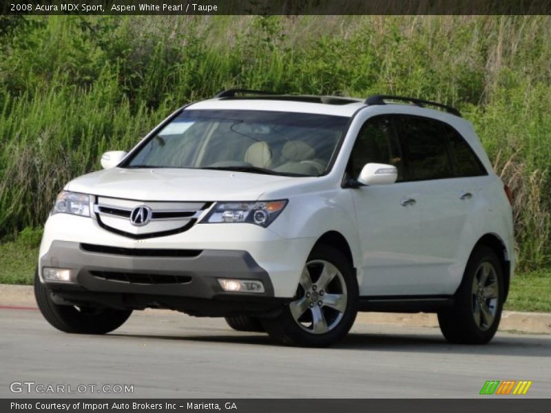 Aspen White Pearl / Taupe 2008 Acura MDX Sport