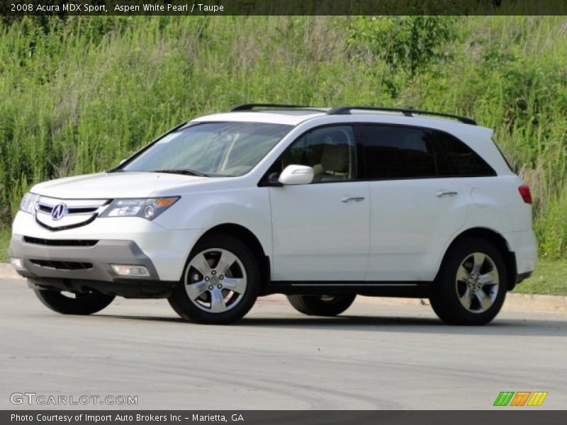 Aspen White Pearl / Taupe 2008 Acura MDX Sport