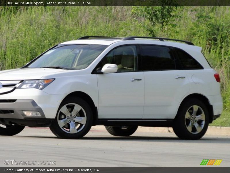 Aspen White Pearl / Taupe 2008 Acura MDX Sport