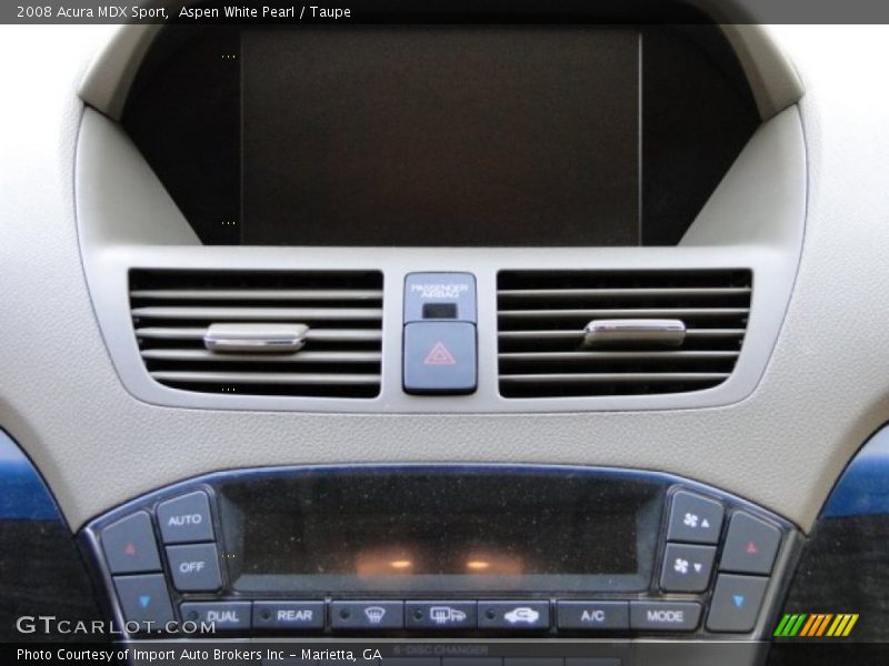 Aspen White Pearl / Taupe 2008 Acura MDX Sport