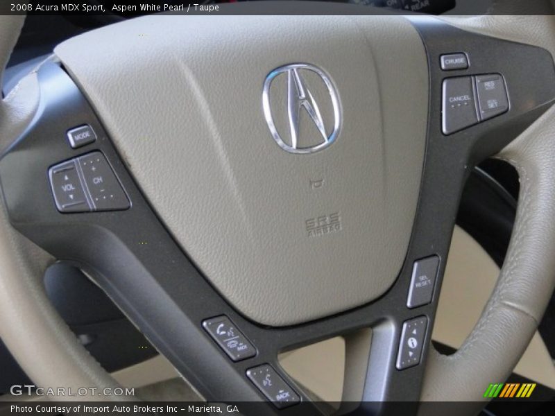 Aspen White Pearl / Taupe 2008 Acura MDX Sport