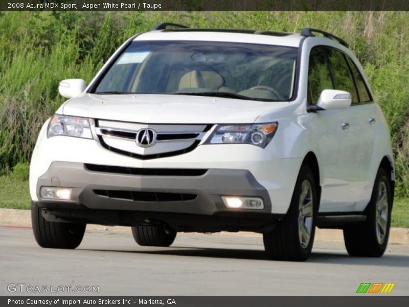 Aspen White Pearl / Taupe 2008 Acura MDX Sport