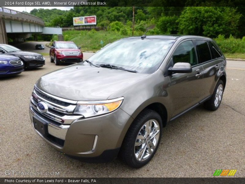 Mineral Gray / Charcoal Black 2014 Ford Edge SEL AWD