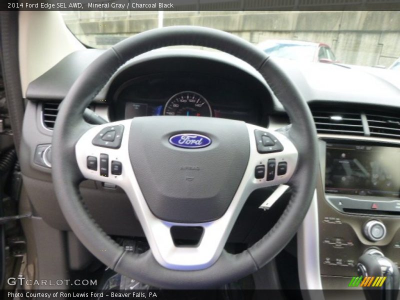 Mineral Gray / Charcoal Black 2014 Ford Edge SEL AWD