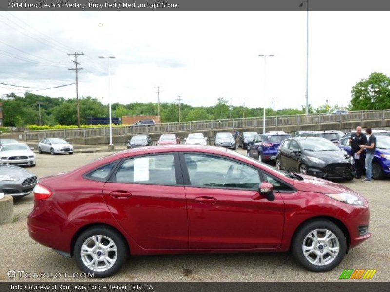 Ruby Red / Medium Light Stone 2014 Ford Fiesta SE Sedan