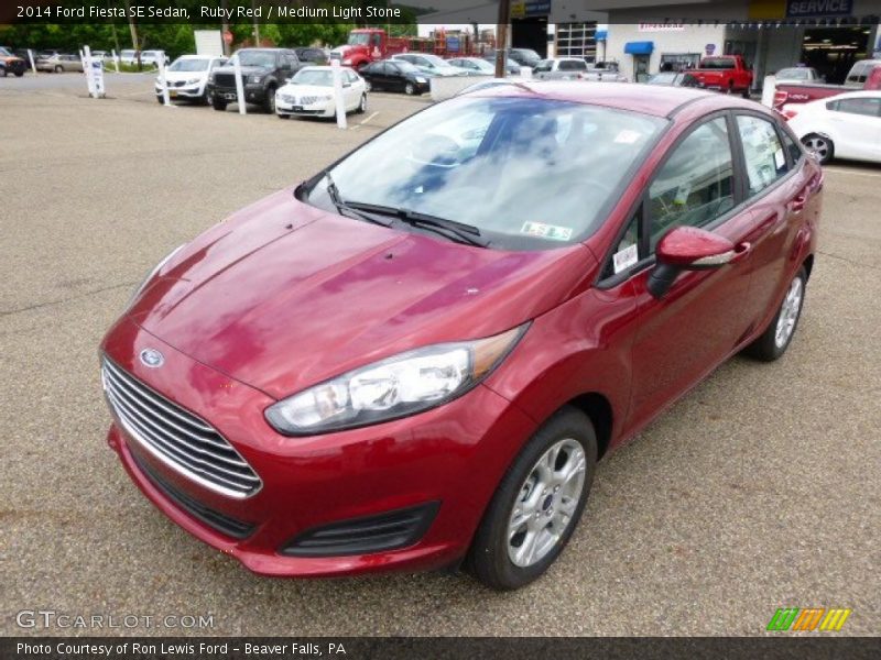 Ruby Red / Medium Light Stone 2014 Ford Fiesta SE Sedan