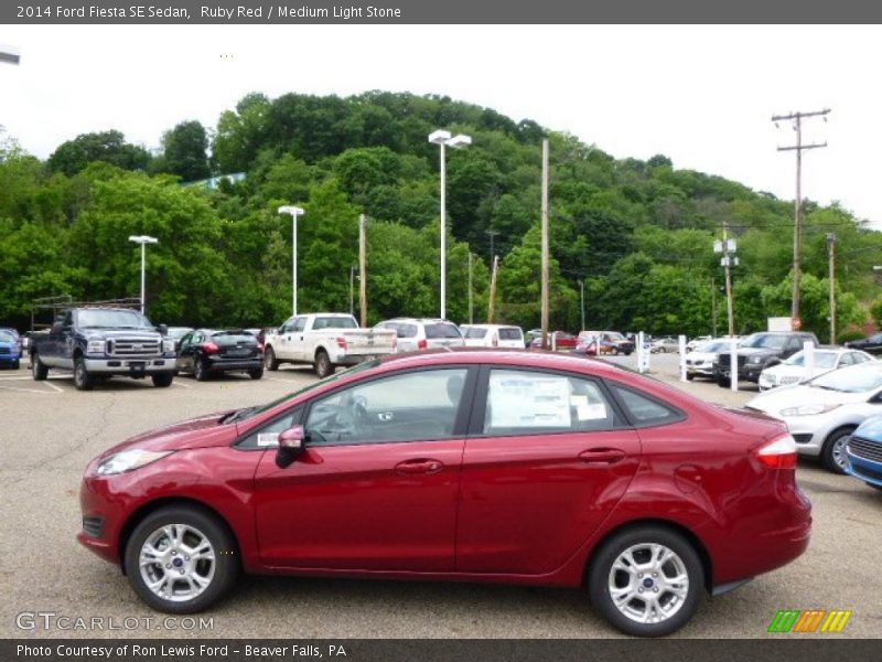 Ruby Red / Medium Light Stone 2014 Ford Fiesta SE Sedan