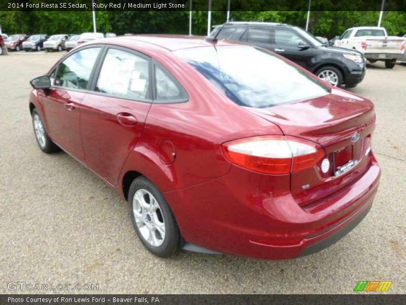 Ruby Red / Medium Light Stone 2014 Ford Fiesta SE Sedan