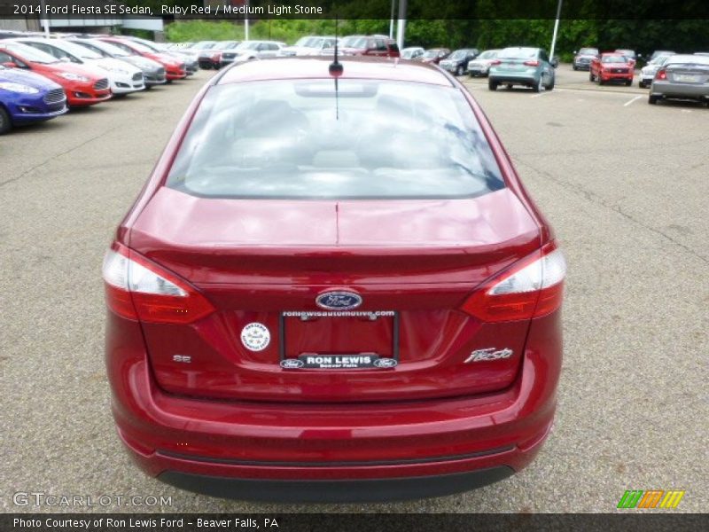 Ruby Red / Medium Light Stone 2014 Ford Fiesta SE Sedan