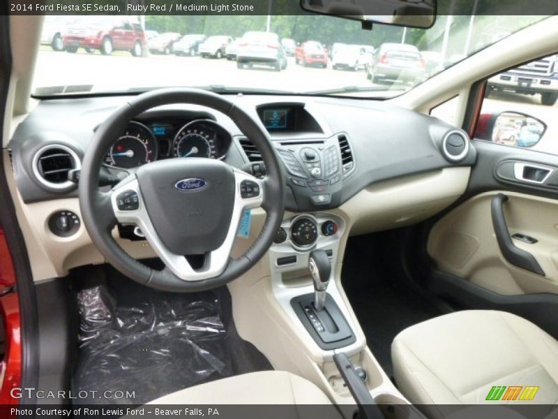 Ruby Red / Medium Light Stone 2014 Ford Fiesta SE Sedan
