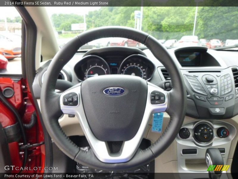 Ruby Red / Medium Light Stone 2014 Ford Fiesta SE Sedan