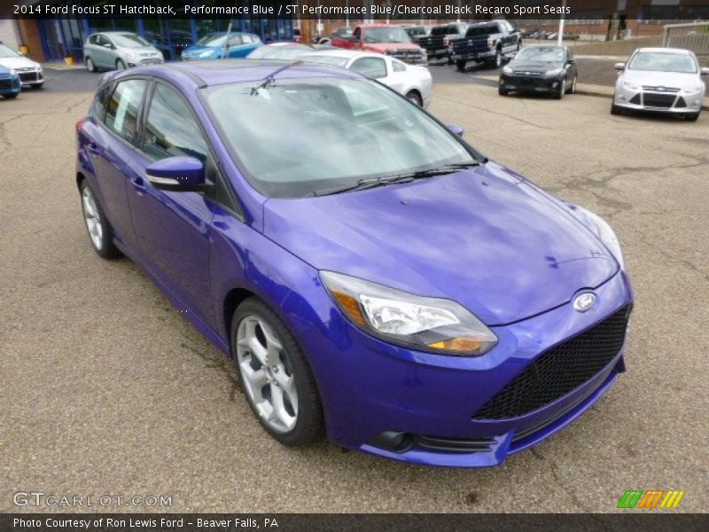 Performance Blue / ST Performance Blue/Charcoal Black Recaro Sport Seats 2014 Ford Focus ST Hatchback