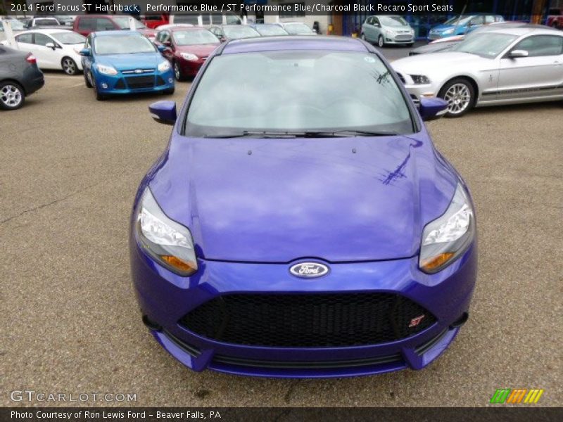 Performance Blue / ST Performance Blue/Charcoal Black Recaro Sport Seats 2014 Ford Focus ST Hatchback