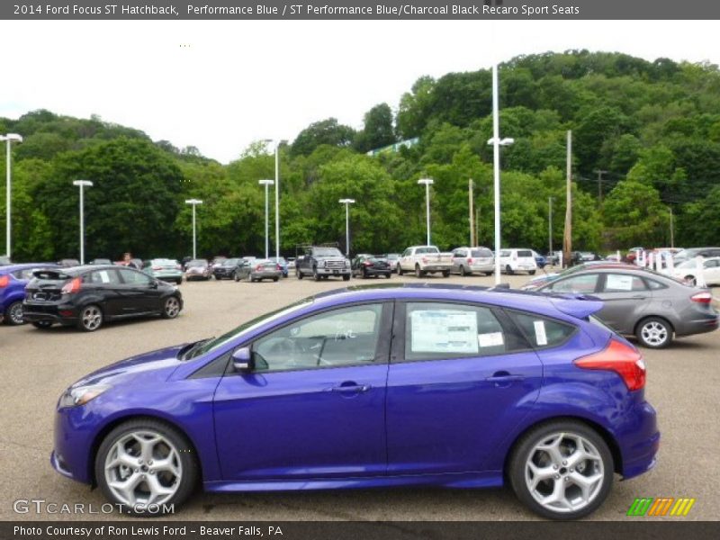 Performance Blue / ST Performance Blue/Charcoal Black Recaro Sport Seats 2014 Ford Focus ST Hatchback