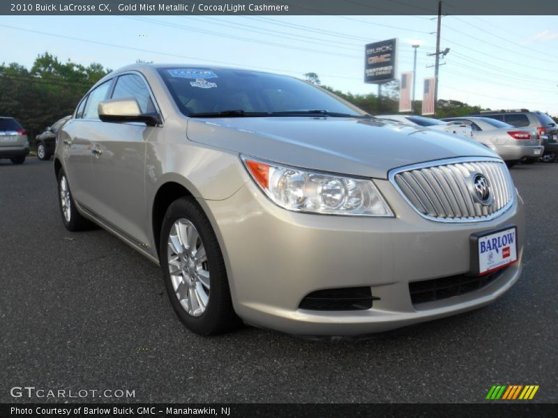 Gold Mist Metallic / Cocoa/Light Cashmere 2010 Buick LaCrosse CX