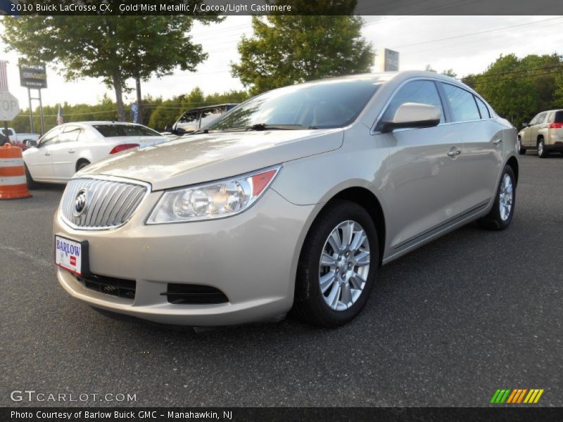 Gold Mist Metallic / Cocoa/Light Cashmere 2010 Buick LaCrosse CX