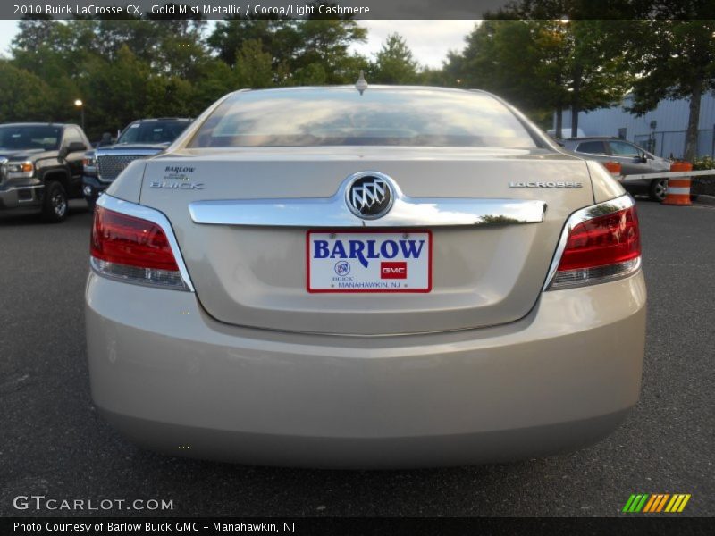 Gold Mist Metallic / Cocoa/Light Cashmere 2010 Buick LaCrosse CX