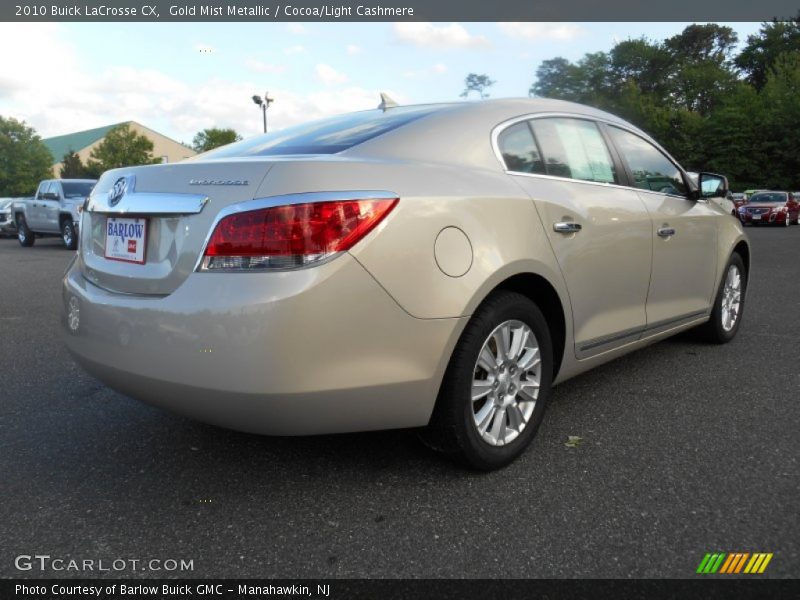 Gold Mist Metallic / Cocoa/Light Cashmere 2010 Buick LaCrosse CX