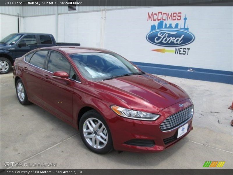 Sunset / Charcoal Black 2014 Ford Fusion SE