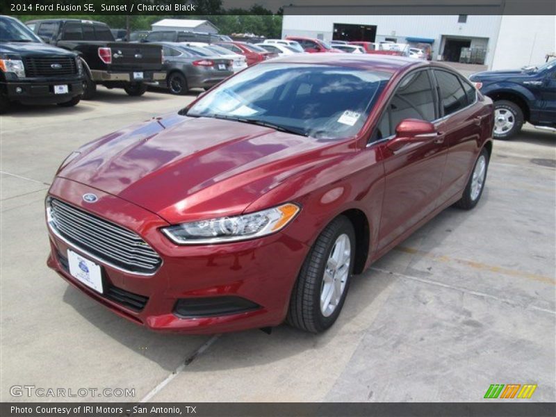 Sunset / Charcoal Black 2014 Ford Fusion SE