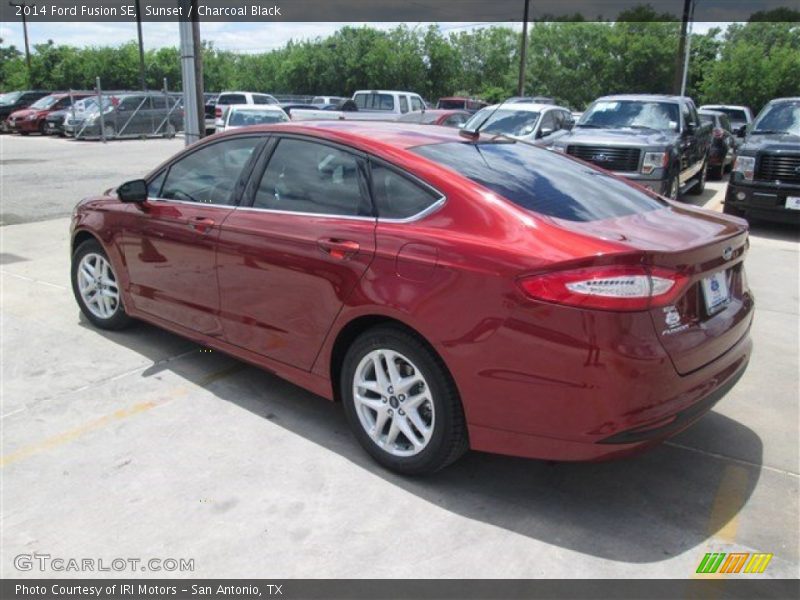 Sunset / Charcoal Black 2014 Ford Fusion SE