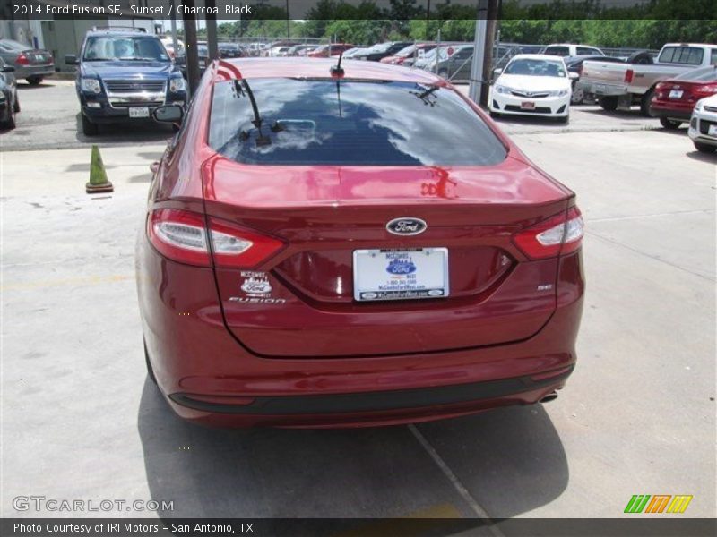 Sunset / Charcoal Black 2014 Ford Fusion SE