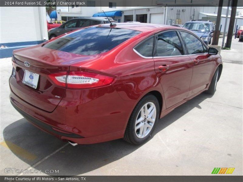 Sunset / Charcoal Black 2014 Ford Fusion SE