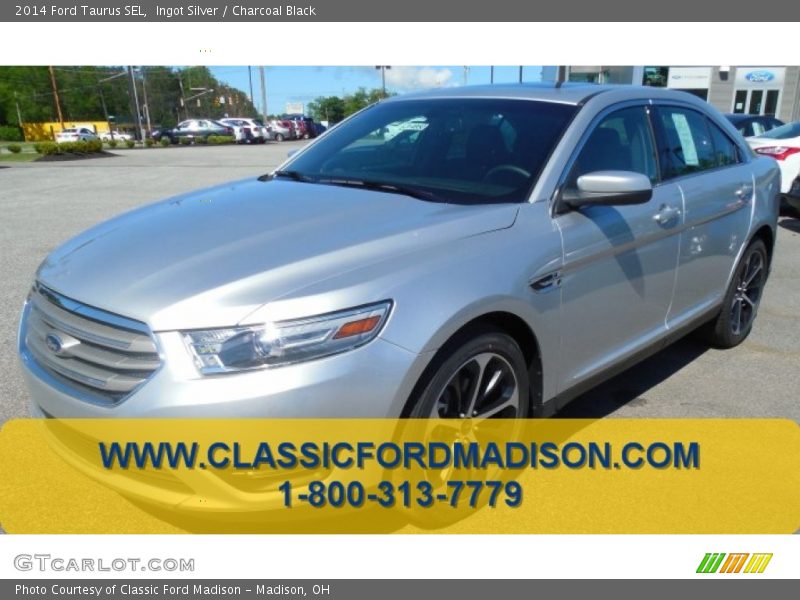 Ingot Silver / Charcoal Black 2014 Ford Taurus SEL