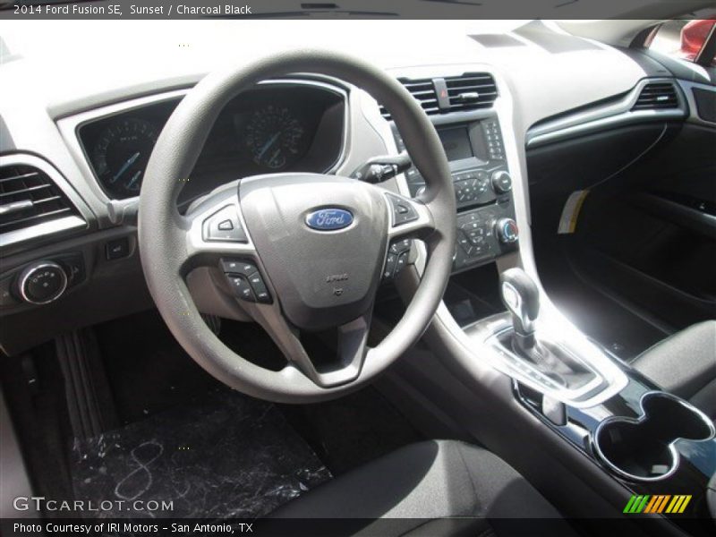 Sunset / Charcoal Black 2014 Ford Fusion SE
