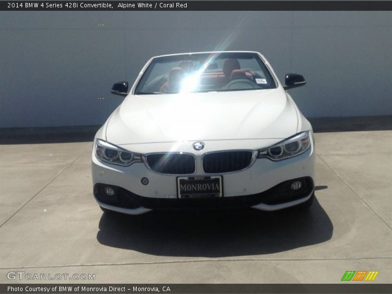 Alpine White / Coral Red 2014 BMW 4 Series 428i Convertible