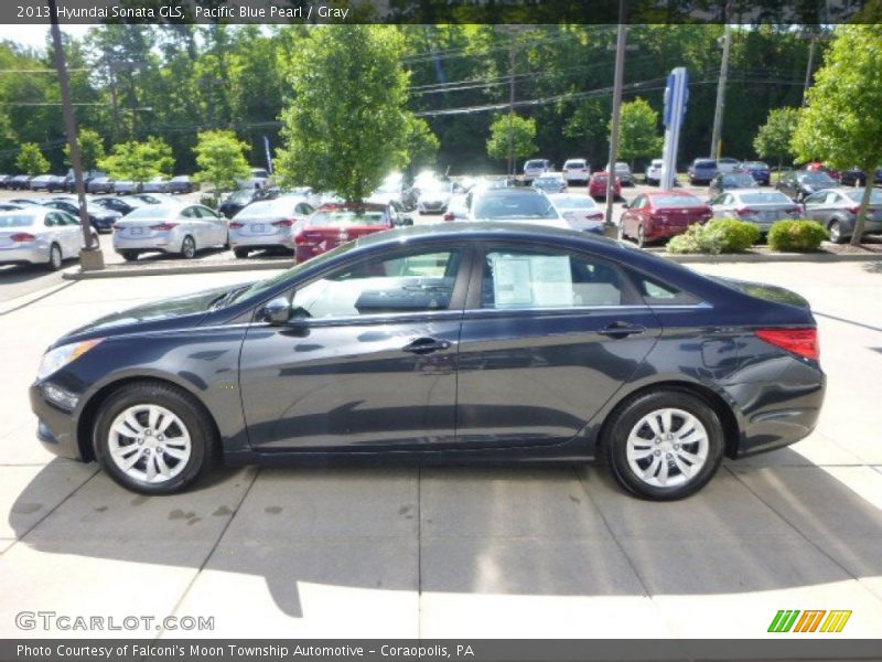 Pacific Blue Pearl / Gray 2013 Hyundai Sonata GLS