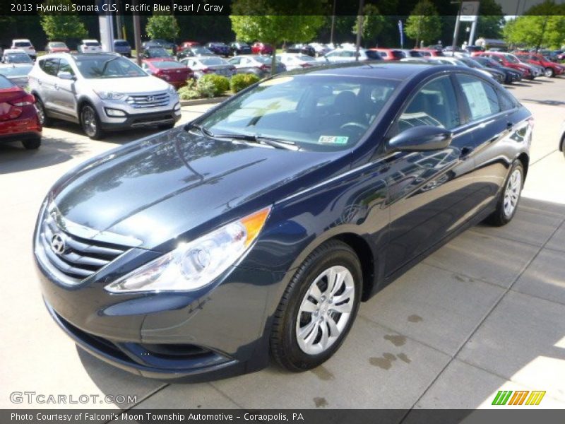 Pacific Blue Pearl / Gray 2013 Hyundai Sonata GLS