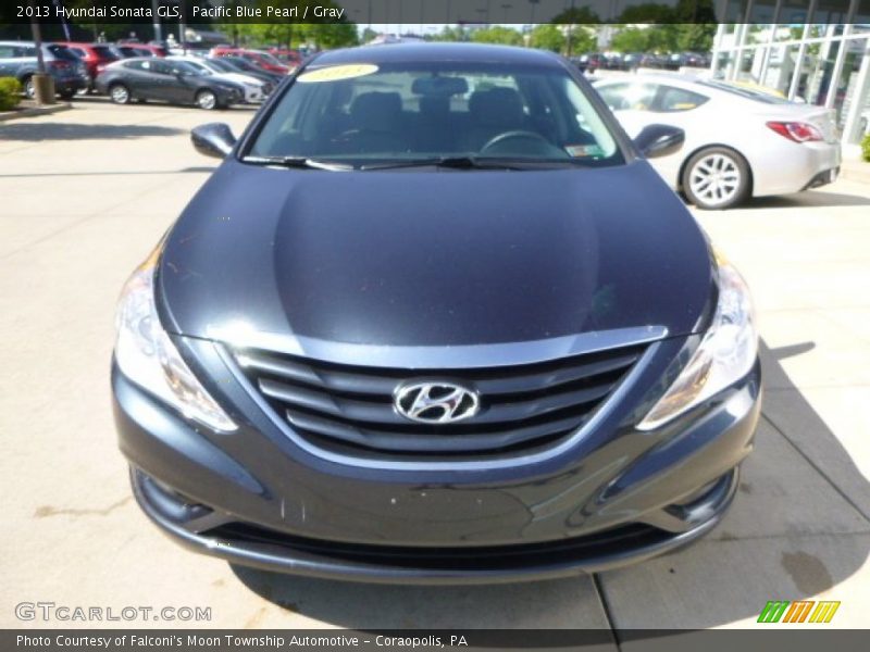Pacific Blue Pearl / Gray 2013 Hyundai Sonata GLS