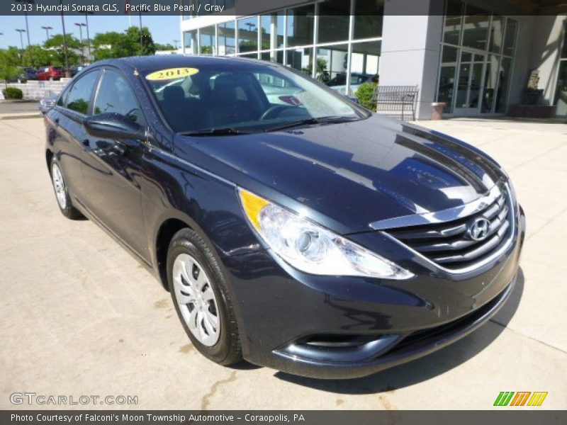 Pacific Blue Pearl / Gray 2013 Hyundai Sonata GLS
